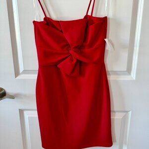 Fun and Flirty Red Bow-front Dress